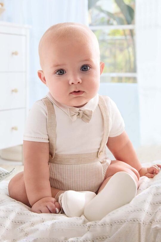 Mayoral Newborn Льняной костюм, бежевый