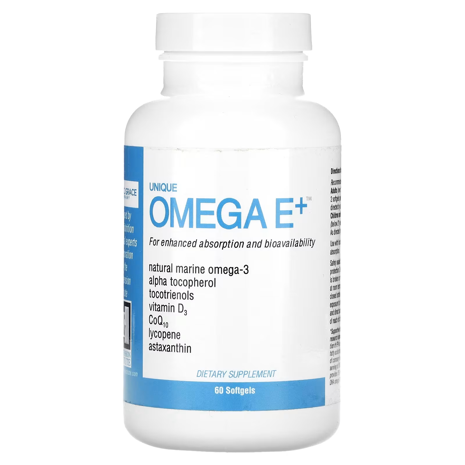 брелок для ключей альфа и омега Пищевая добавка Omega E+ A.C. Grace Company, 60 мягких таблеток