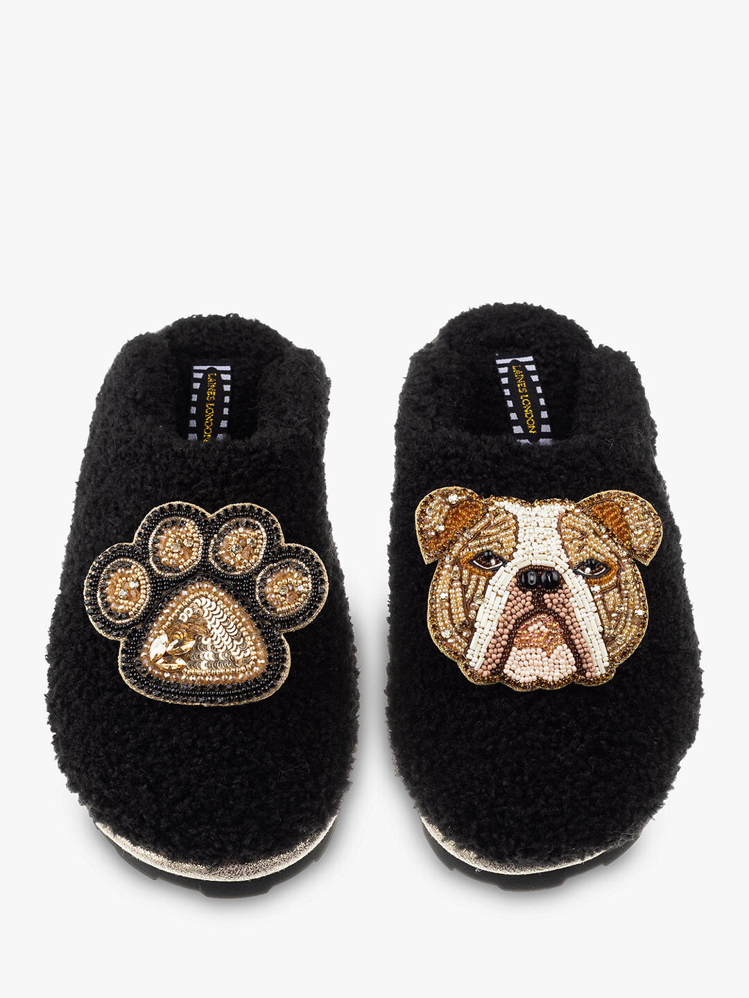 

Laines London Teddy Beefy Paw Тапочки с закрытым носком, черные