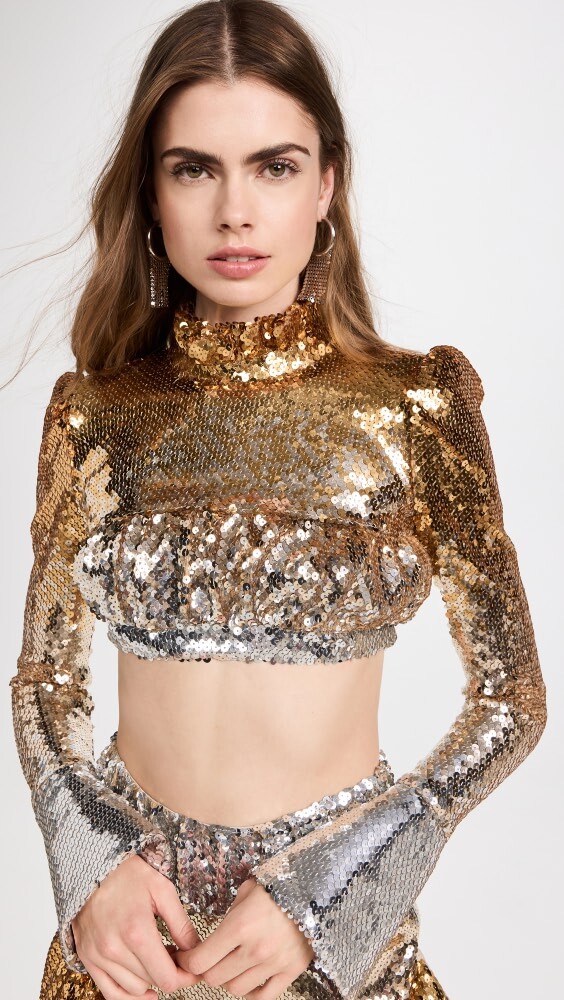 

Топ Paco Rabanne Crop, золотой