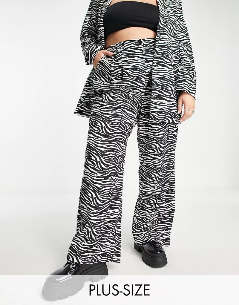 

Индивидуальные брюки с зебровым принтом Urban Threads Plus Координаты