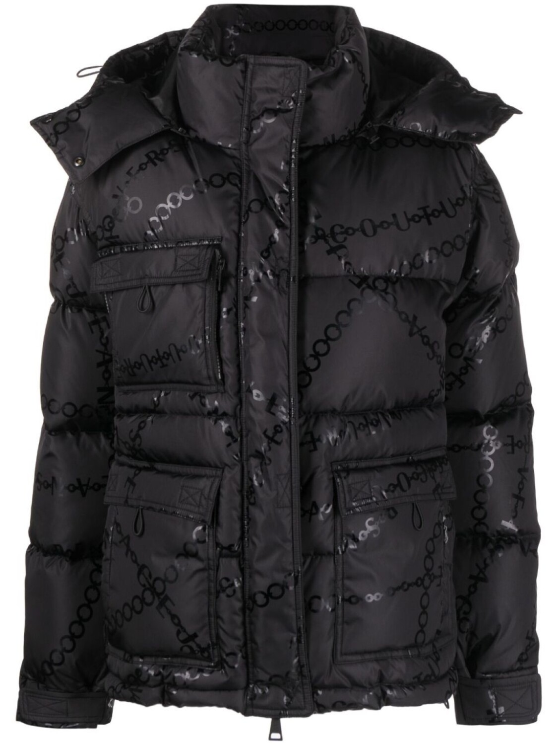 

Versace Jeans Couture пуховик с принтом, черный
