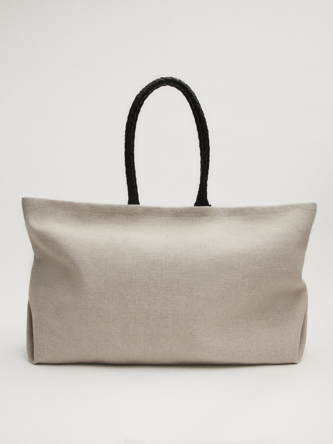 

Льняная сумка-шоппер макси Massimo Dutti, бежевый