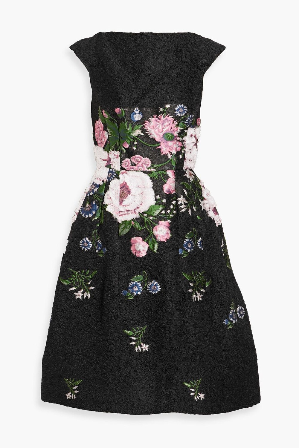 

Платье-клоке fil-купе с вышивкой OSCAR DE LA RENTA, черный