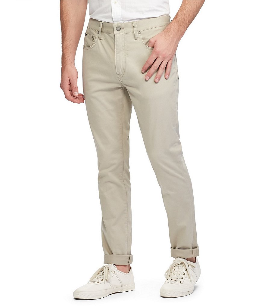 Атласные эластичные брюки узкого кроя Polo Ralph Lauren Varick, бежевый