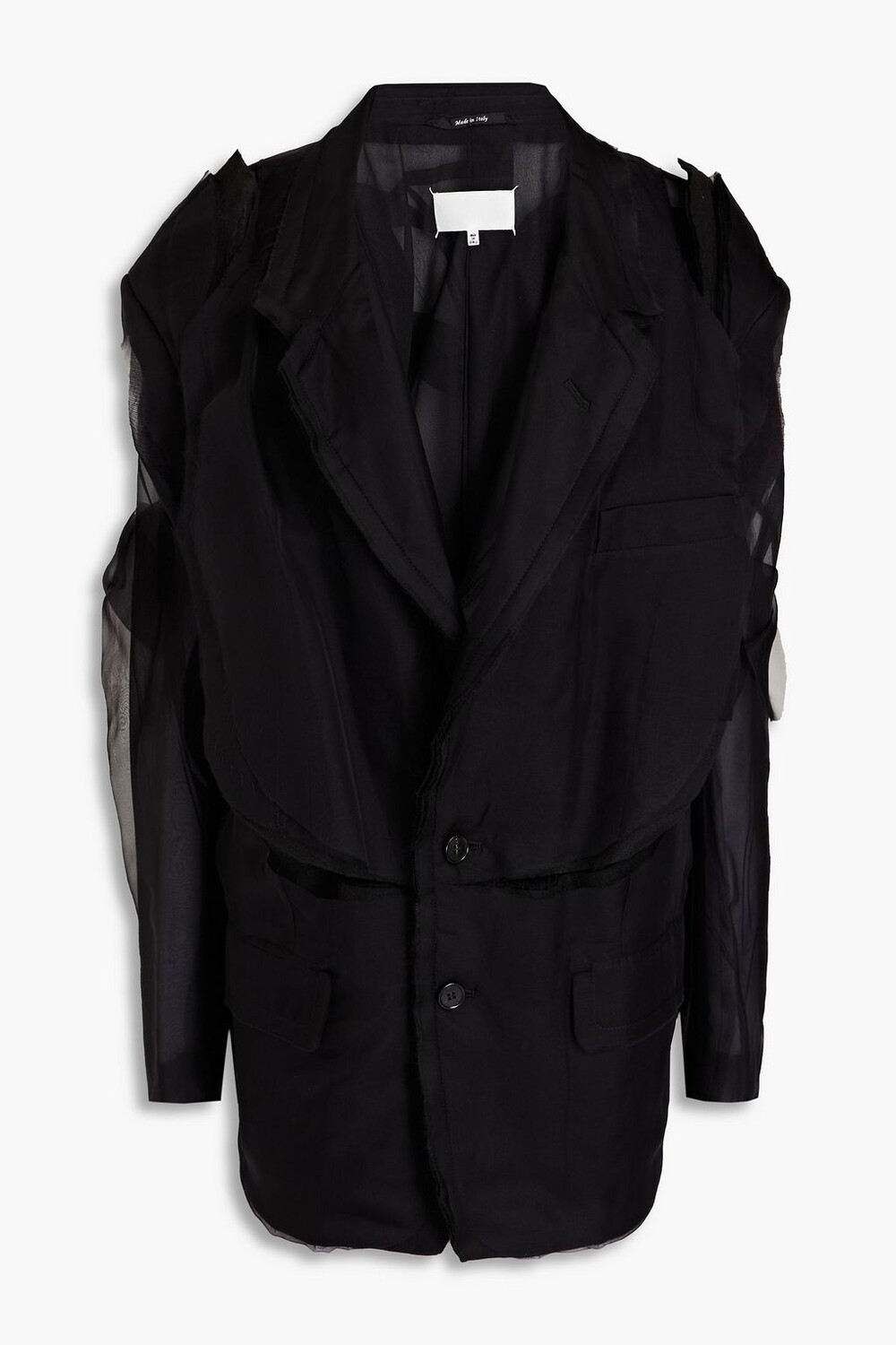 

Многослойный блейзер из шелкового жоржета MAISON MARGIELA, черный
