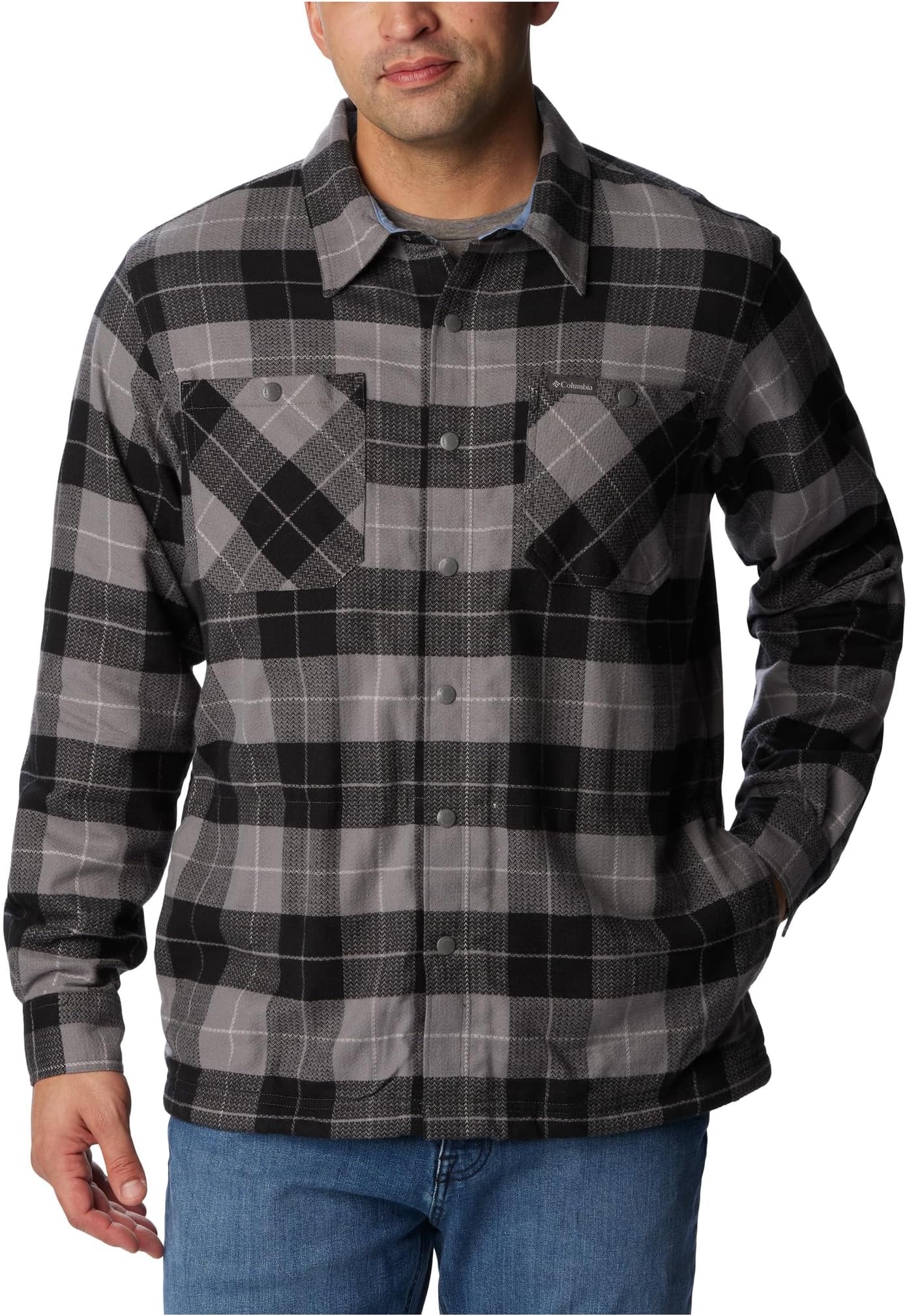 Куртка-рубашка Cornell Woods на флисовой подкладке Columbia, цвет City Grey/Blue Stone Woodsman Tartan