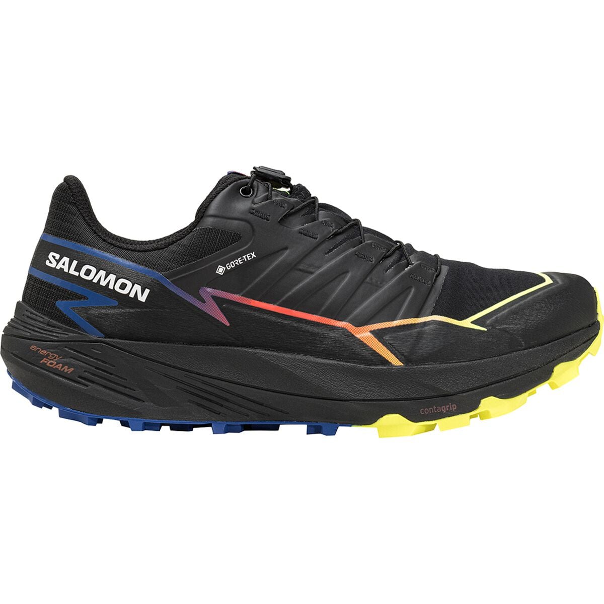 полуботинки для девочек salomon speedcross j фиолетовый Обувь thundercross gtx Salomon, цвет black/surf the web/safety yellow