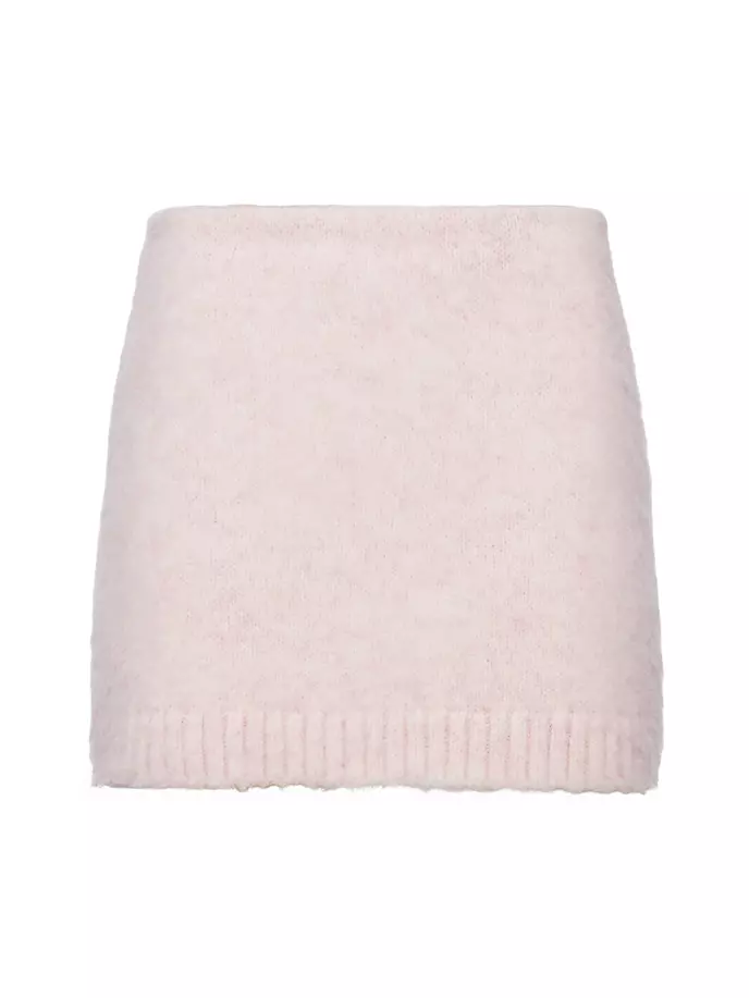 Мини-юбка из шетландской шерсти Prada, розовый