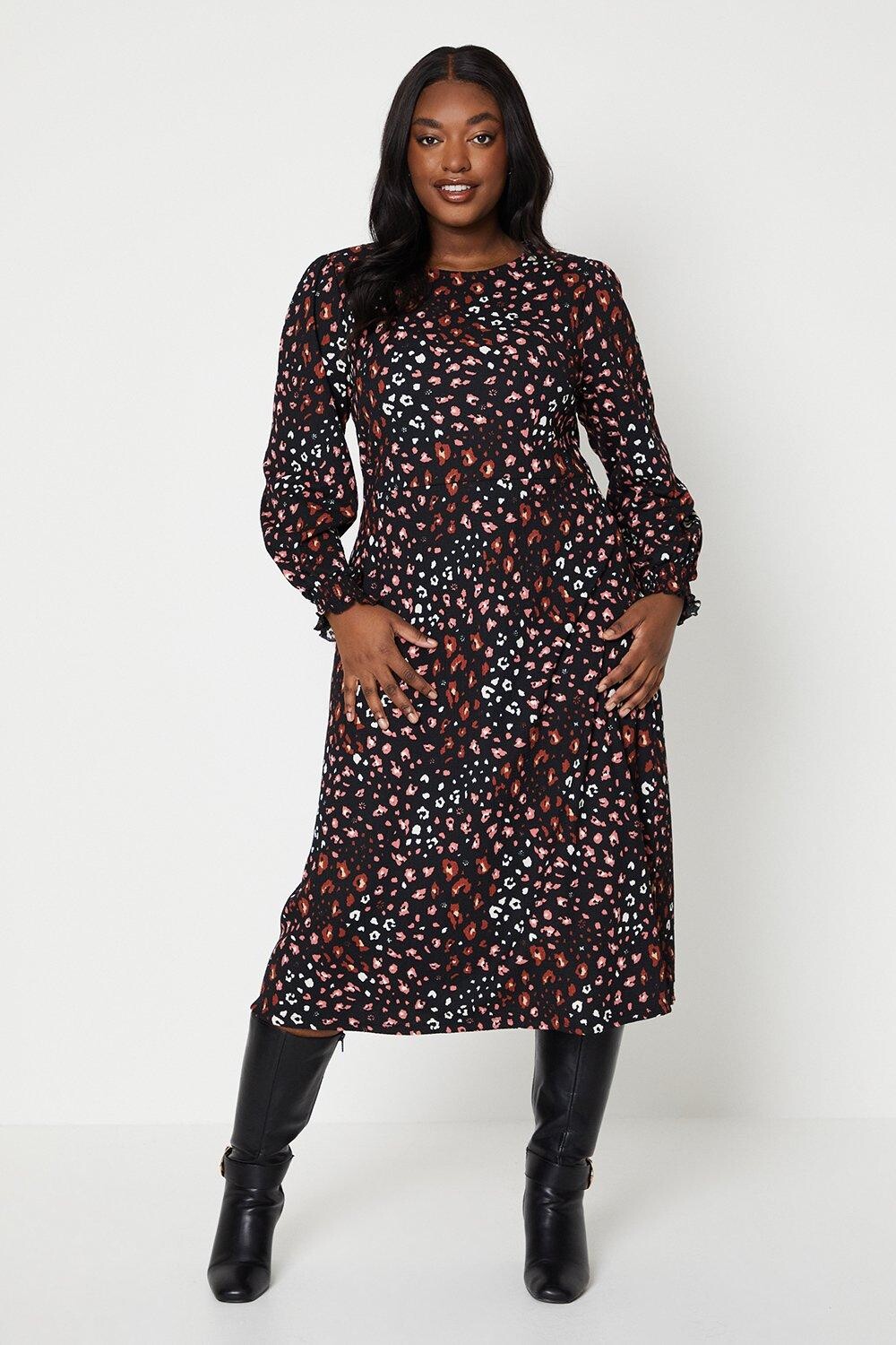 

Платье миди с присборенными манжетами Curve Dorothy Perkins, мультиколор