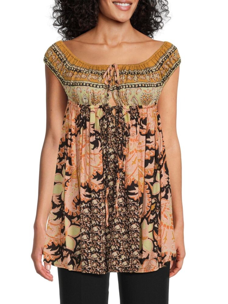 

Мини-платье-комбинация Bali Mariposa Intimately Free People, цвет Black Multi