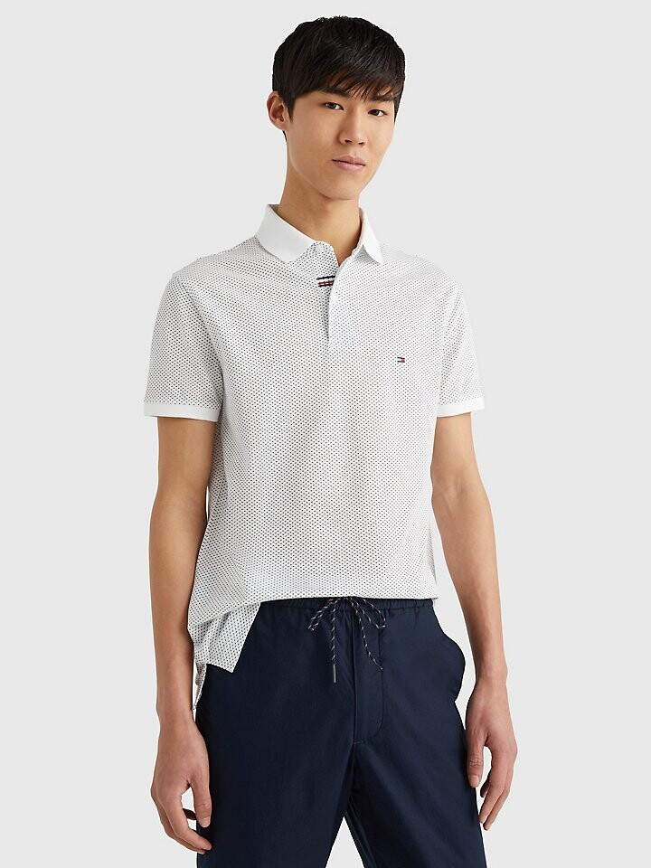 

Поло Slim Fit с микропринтом Tommy Hilfiger