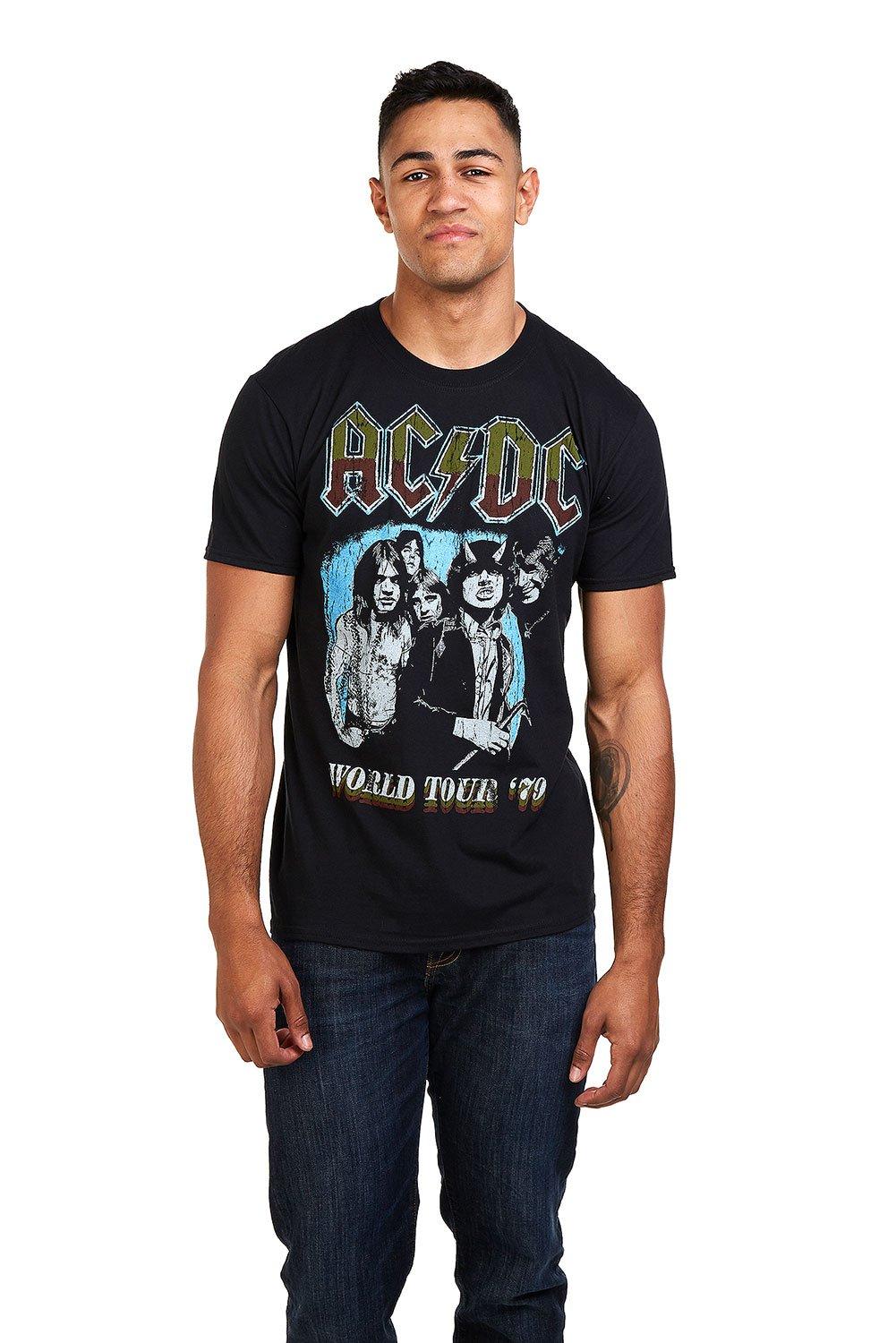 Хлопковая футболка World Tour 79 AC/DC, черный