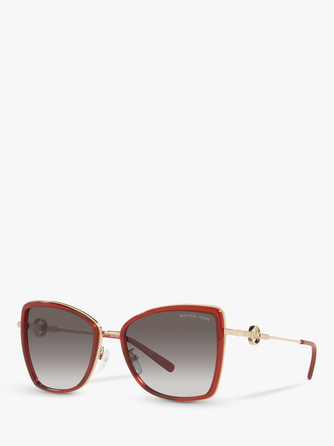 

Michael Kors MK1067B Женские солнцезащитные очки Corsica Cat's Eye, светло-золотой малиновый/серый с градиентом