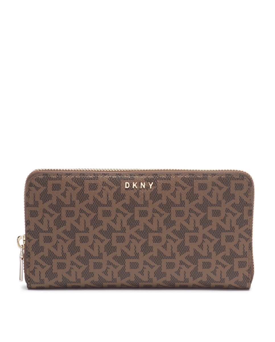 

DKNY большой женский коричневый кошелек на молнии с принтом DKNY, коричневый
