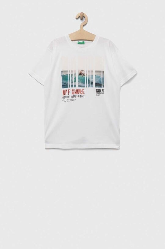

Детская хлопковая футболка United Colors of Benetton, белый