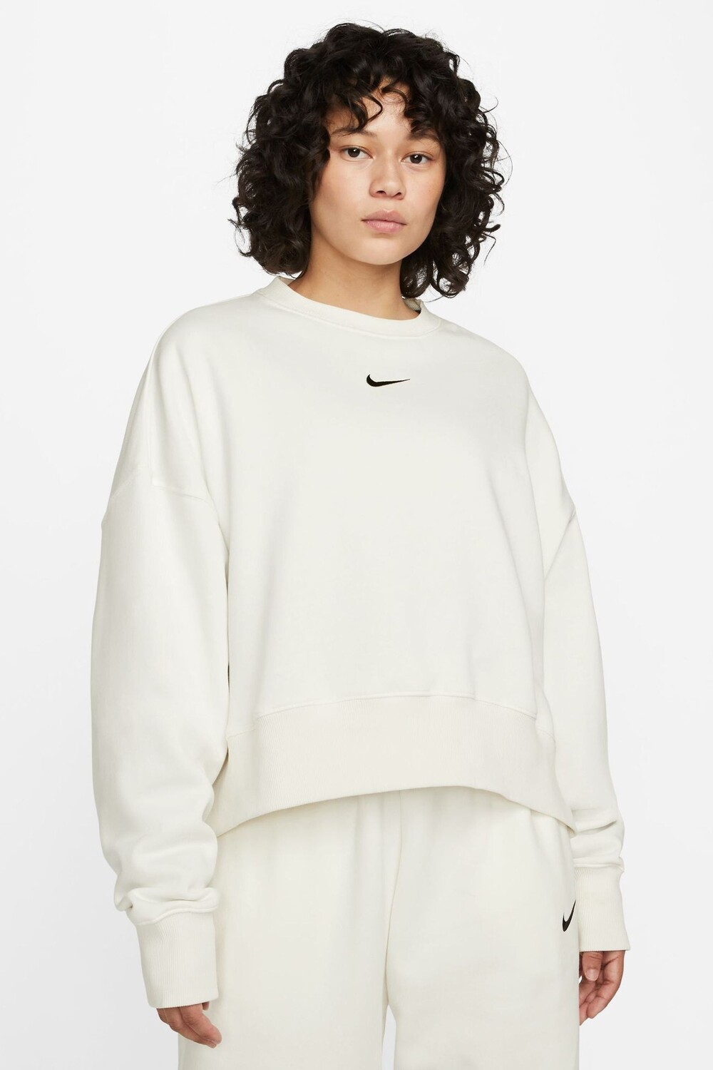 

Толстовка с круглым вырезом из флиса «Феникс» спортивного кроя Oversize Nike, белый