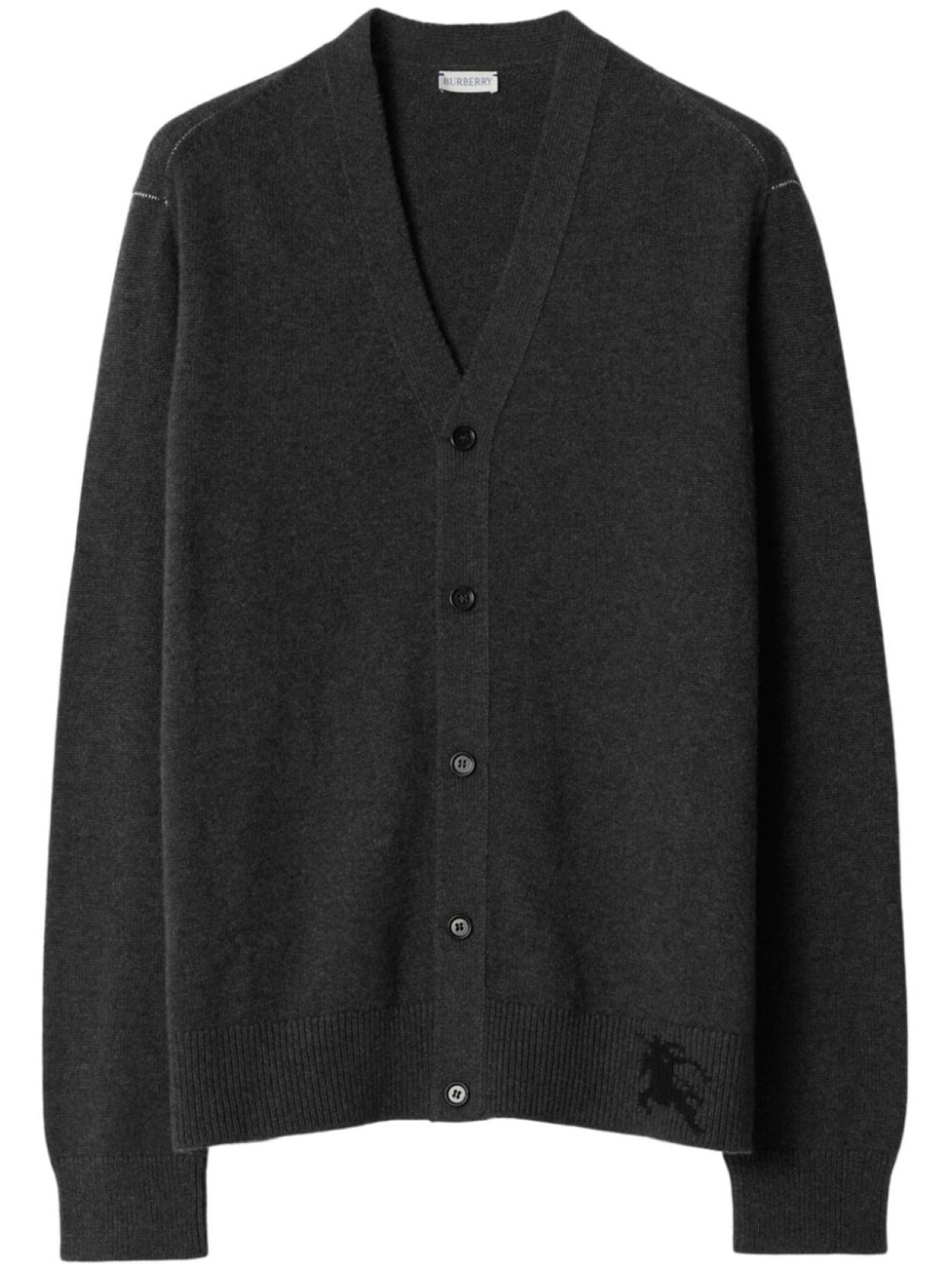 

Кашемировый кардиган с логотипом Burberry, серый