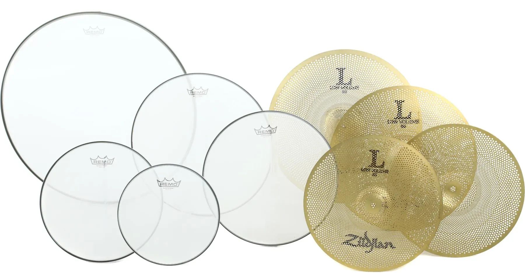 

Набор аксессуаров Zildjian Low Volume — тарелки L80 и пластики Remo Silentstroke