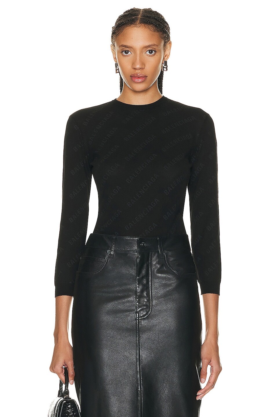 

Свитер Balenciaga Long Sleeve All Over Print, цвет Black & Black