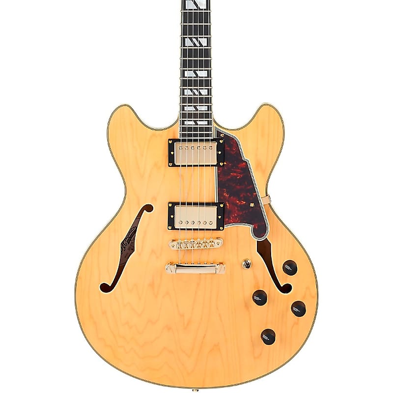 цена Электрогитара D'Angelico Deluxe DC Semi-Hollow Electric Guitar Satin Honey