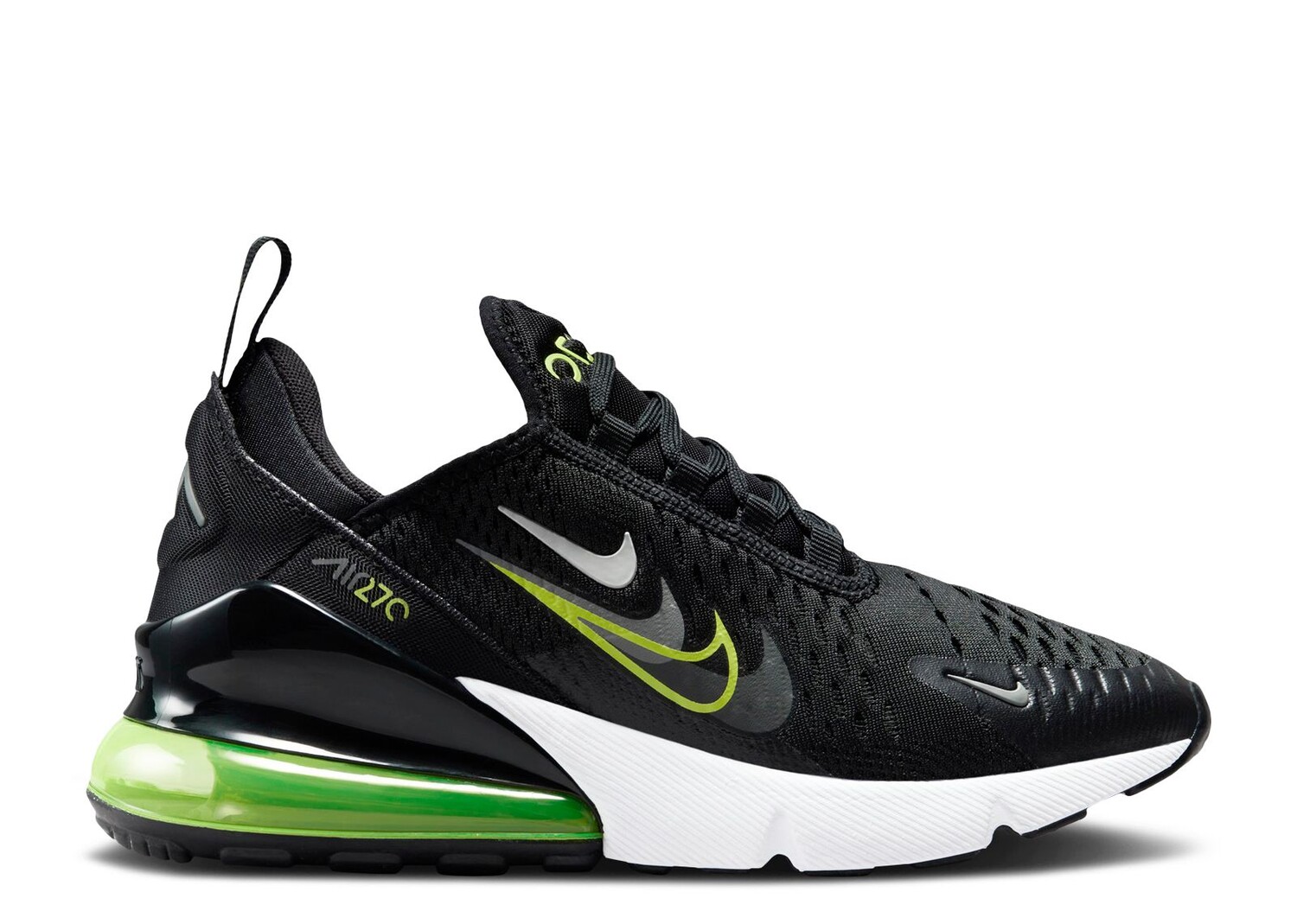 

Кроссовки Nike Air Max 270 Gs 'Multi-Swoosh - Black Volt', черный