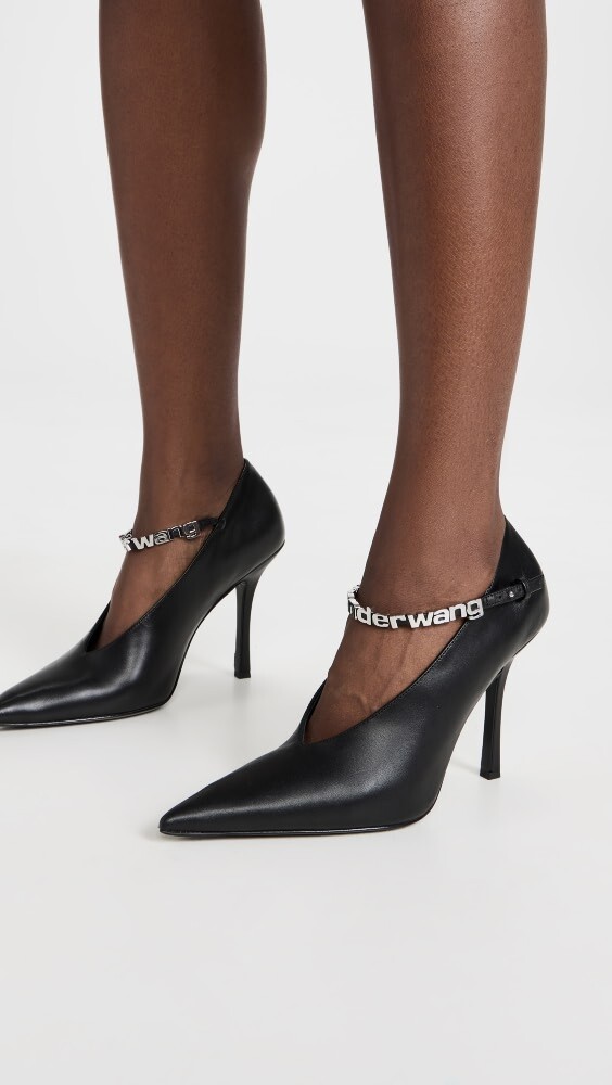 

Туфли Alexander Wang Delphine Pump with Logo Ankle Strap, черный