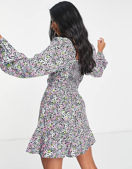 

Платье мини с рюшами и корсетом Miss Selfridge Petite