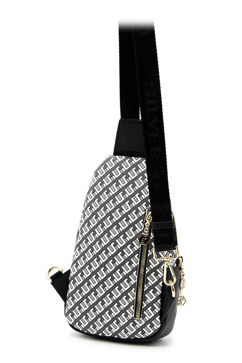 

Рюкзак из экокожи с принтом Silver&Polo, черный
