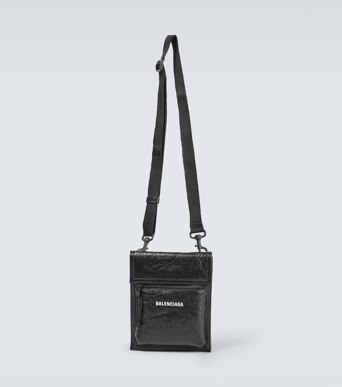 

Кожаная сумка explorer с ремешком Balenciaga, черный