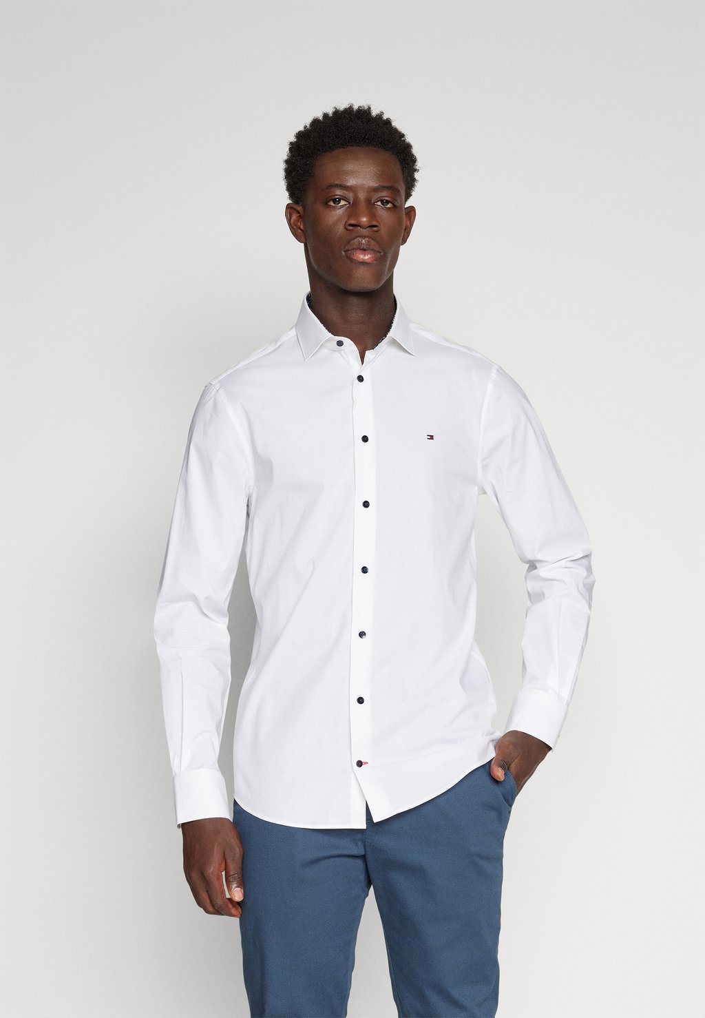 

Рубашка Stretch Poplin Contrast Shirt Tommy Hilfiger, белый