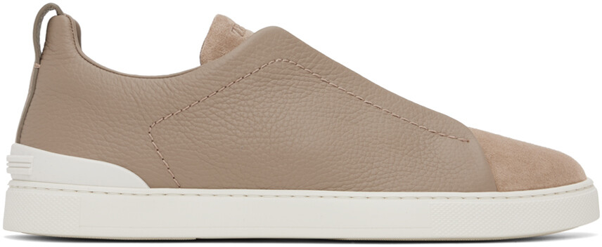 

Бежевые кроссовки с тройной строчкой Zegna, цвет Beige