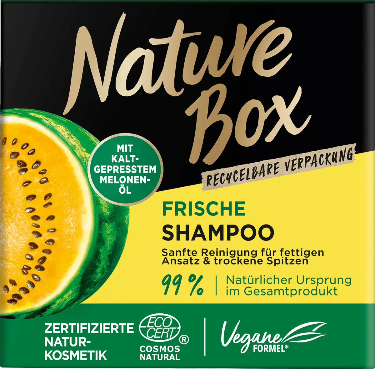 

Твердый шампунь с маслом дыни холодного отжима 85г Nature Box