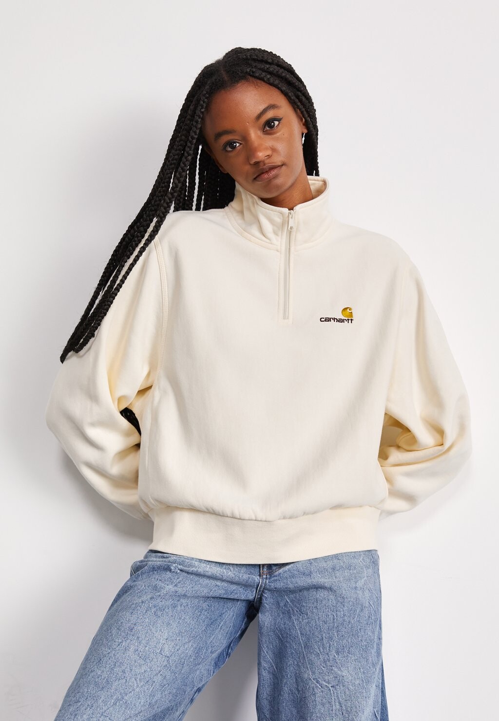 

Толстовка Carhartt WIP American Script High Neck, натуральный цвет
