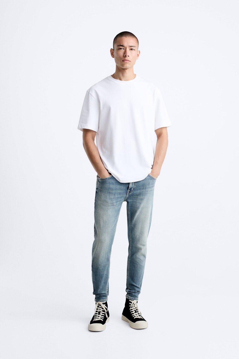 

Зауженные джинсы Zara, синий/зеленый