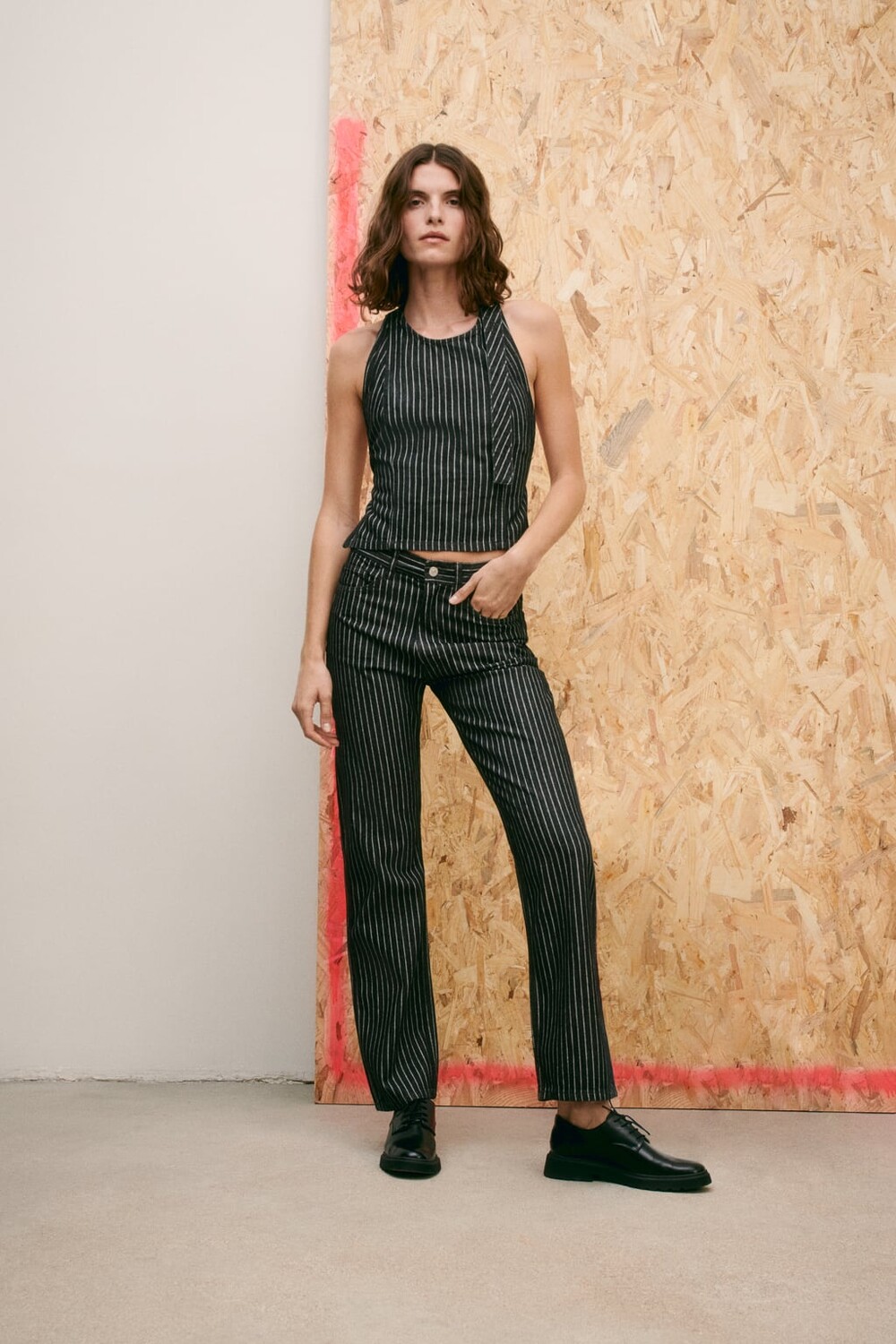 

Джинсовый топ в полоску ZARA, полоски