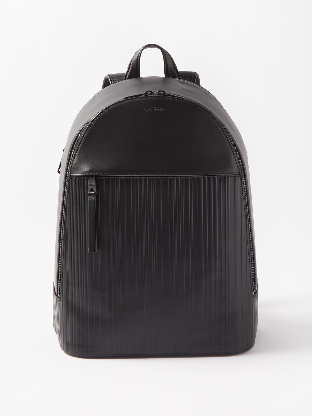 Кожаный рюкзак с тиснением signature stripe Paul Smith, черный набор из пяти разноцветных боксеров с полосками artist stripe paul smith цвет blacks