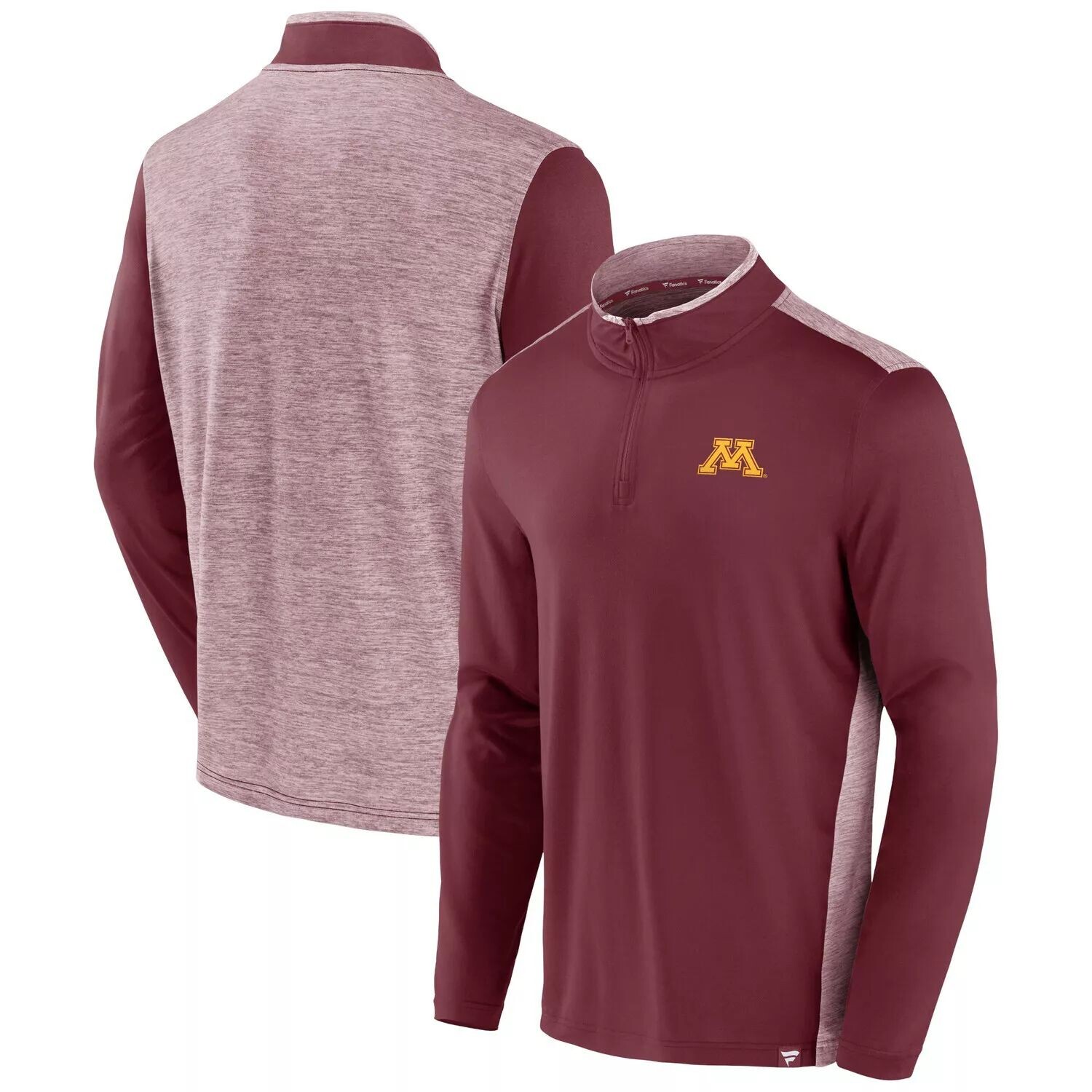 

Мужская фирменная темно-бордовая куртка Minnesota Golden Gophers с молнией на четверть Fanatics, Красный