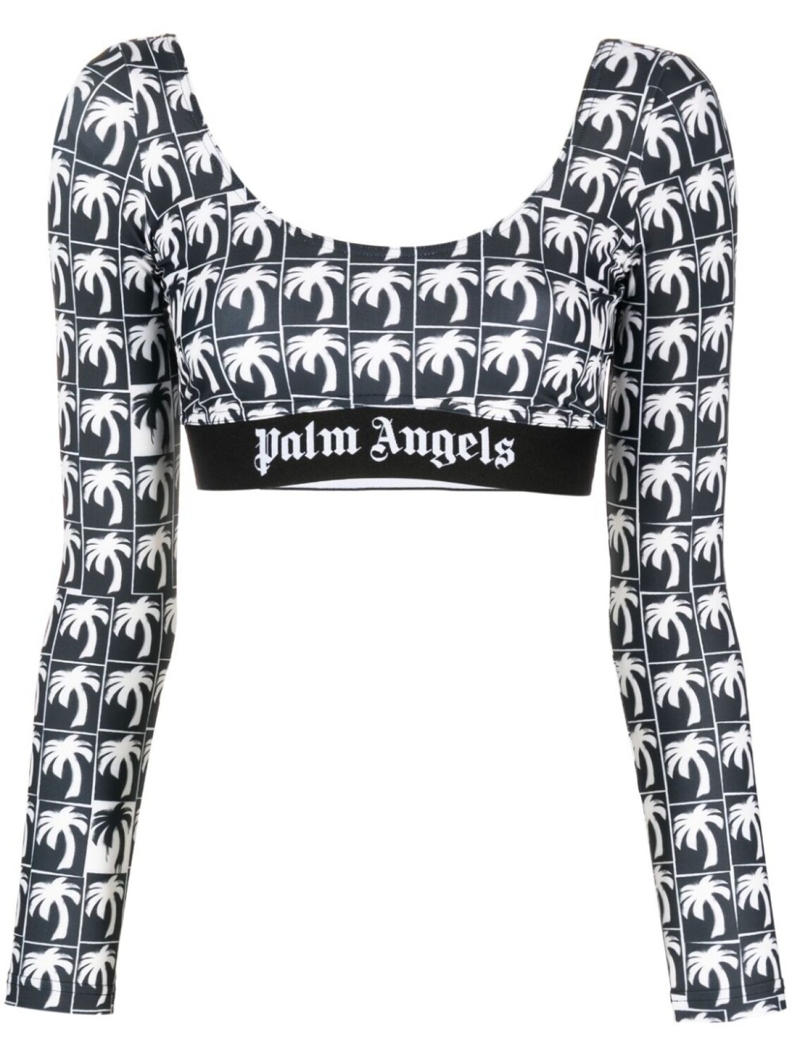 

Palm Angels укороченный топ с принтом, черный