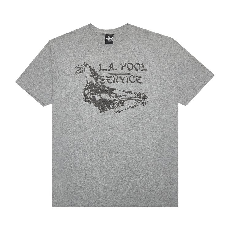

Футболка Stussy LA Pool Service 'Grey Heather', серый