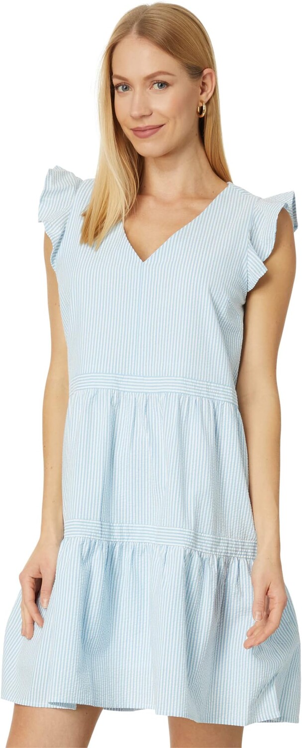 

Многоярусное платье Evelyn из жатого хлопка Southern Tide, цвет Sky Blue