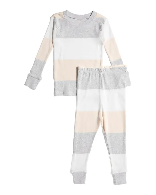 

Пижамный комплект из 2 предметов для младенцев из органического хлопка Honest Baby, цвет Stripe