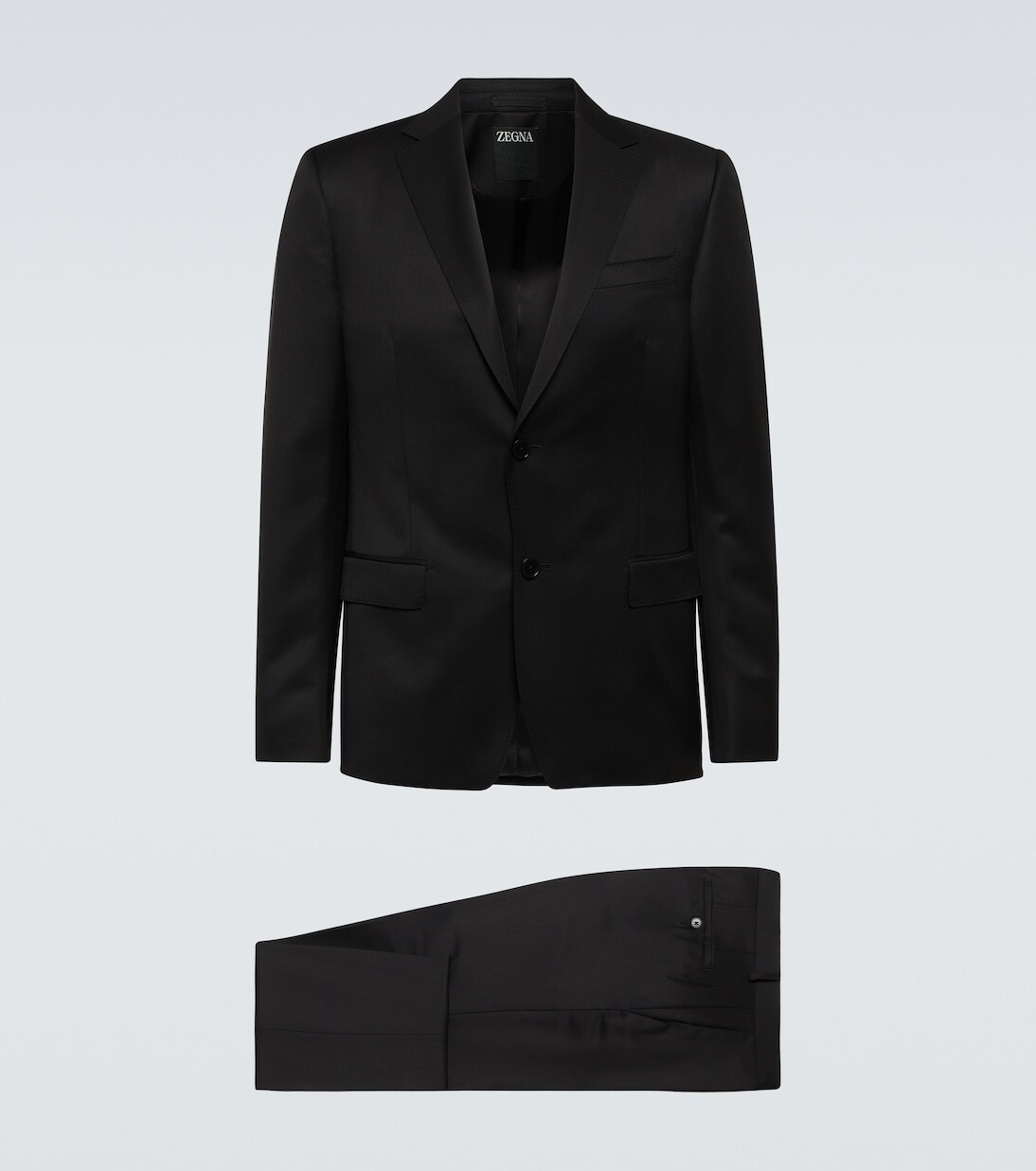 

Костюм из холста из шерсти и мохера Zegna, черный