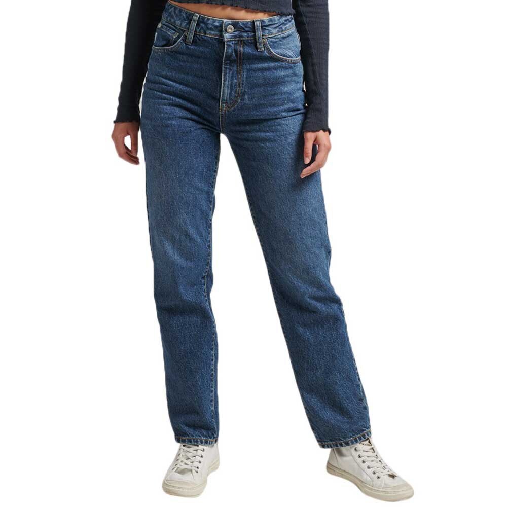 

Джинсы Superdry Vintage High Rise Straight, синий