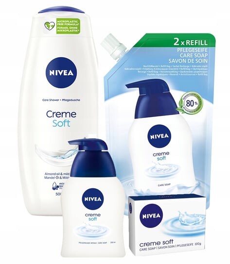 Кремовая серия, набор косметики, 4 шт. Nivea, Creme Soft