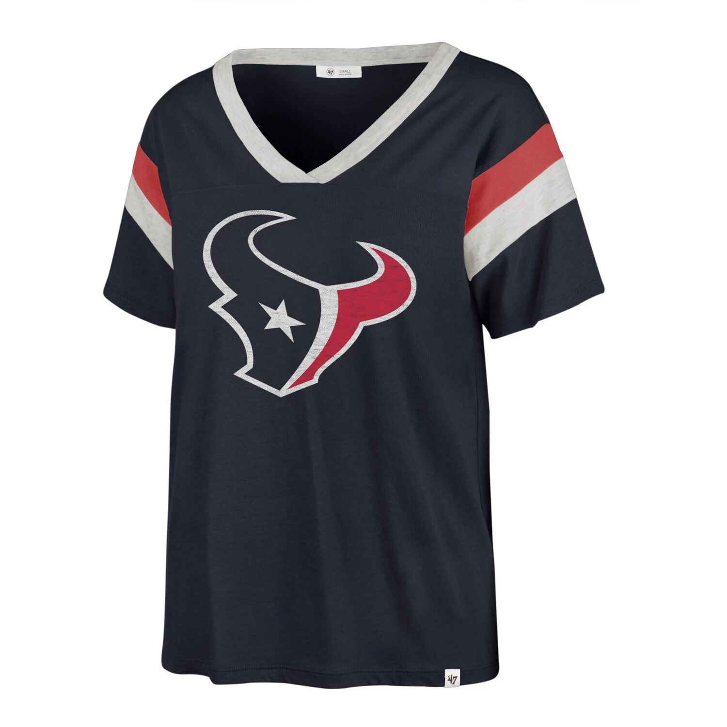 

Женская темно-синяя футболка с V-образным вырезом Houston Texans Phoenix '47