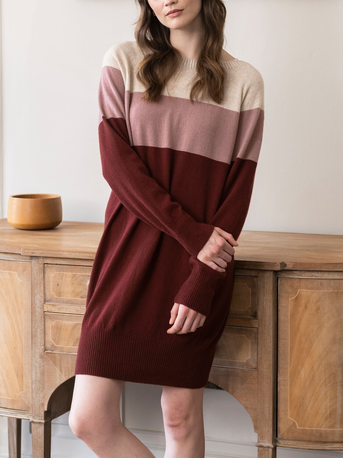 

Мини-платье с цветными блоками Super Soft с напуском Celtic & Co., бордовый