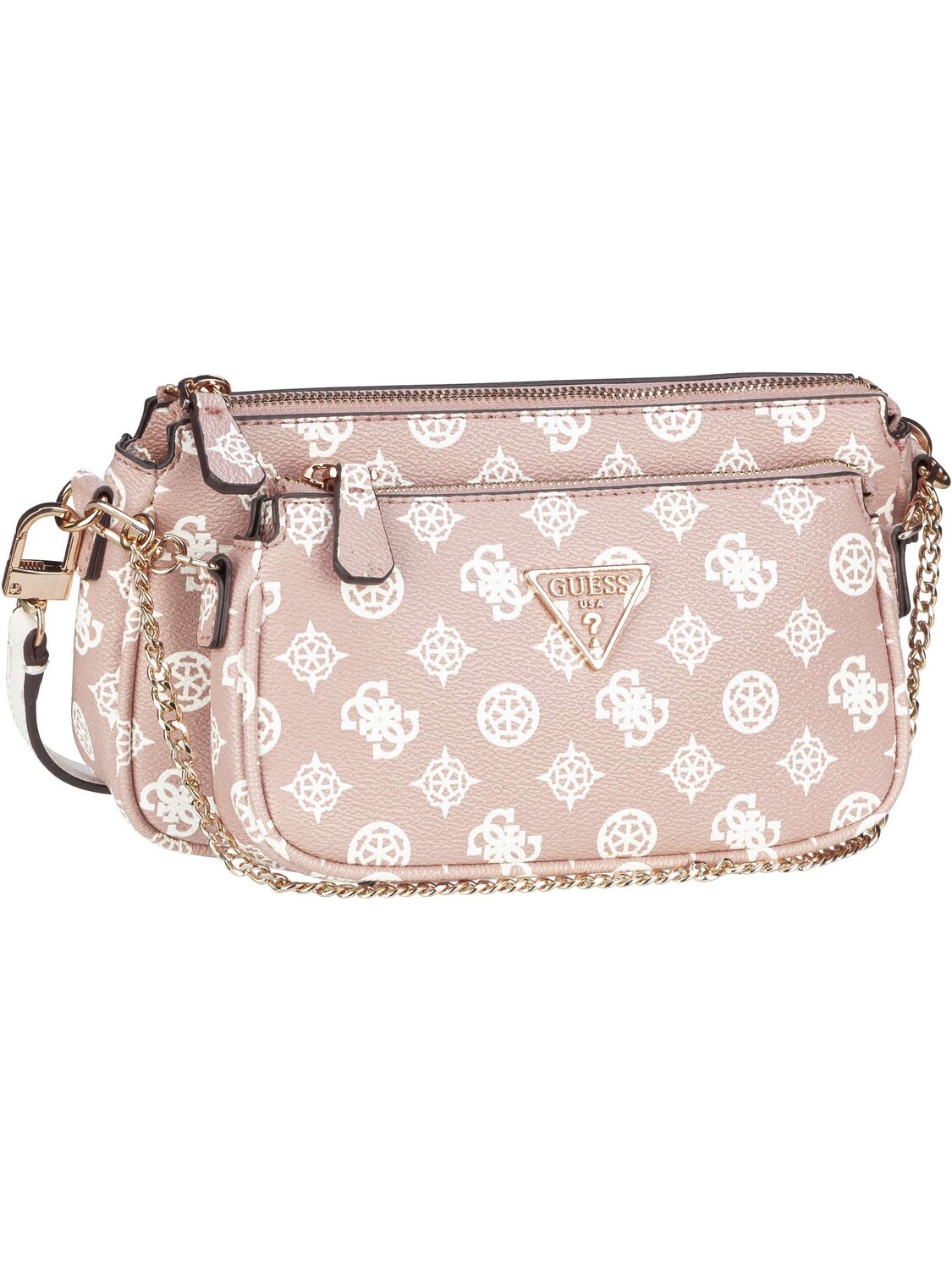 

Сумка через плечо Guess Umhängetasche Noelle Double Pouch Crossbody PT, цвет Rosewood Logo