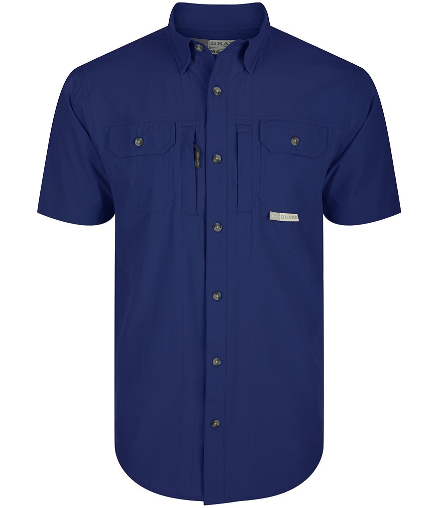 Тканая рубашка с короткими рукавами Drake Clothing Co. Wingshooter Trey, синий drake