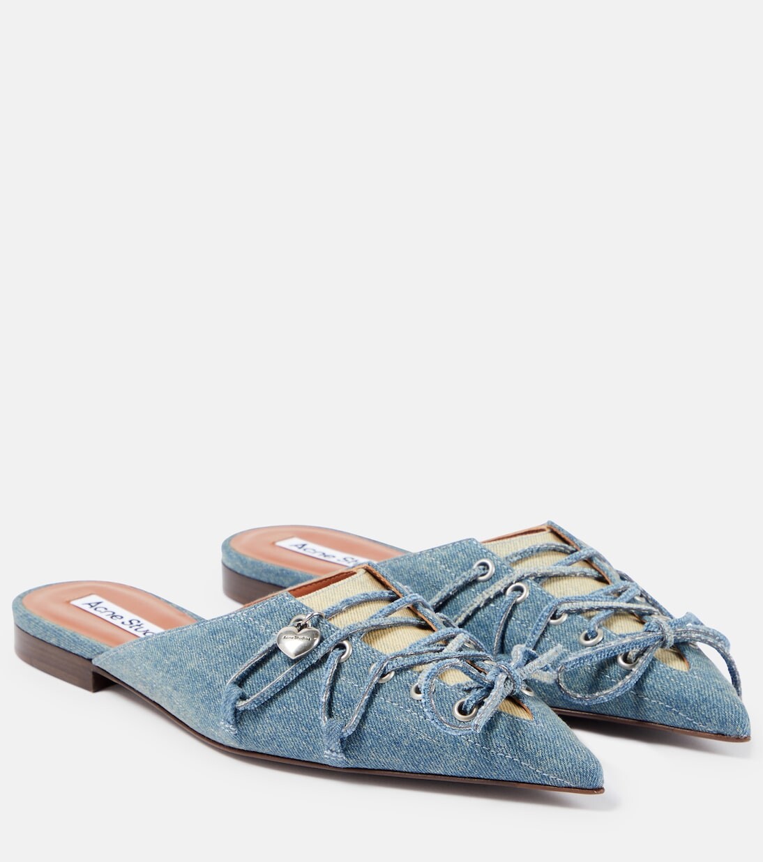 

Джинсовые мюли на шнуровке Acne Studios, синий